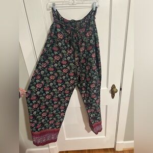 Sundance Floral Button Front Tie Pants